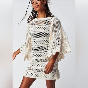 Free People Jen's Pirate Booty Zen Mini Dress CROCHET NWOT